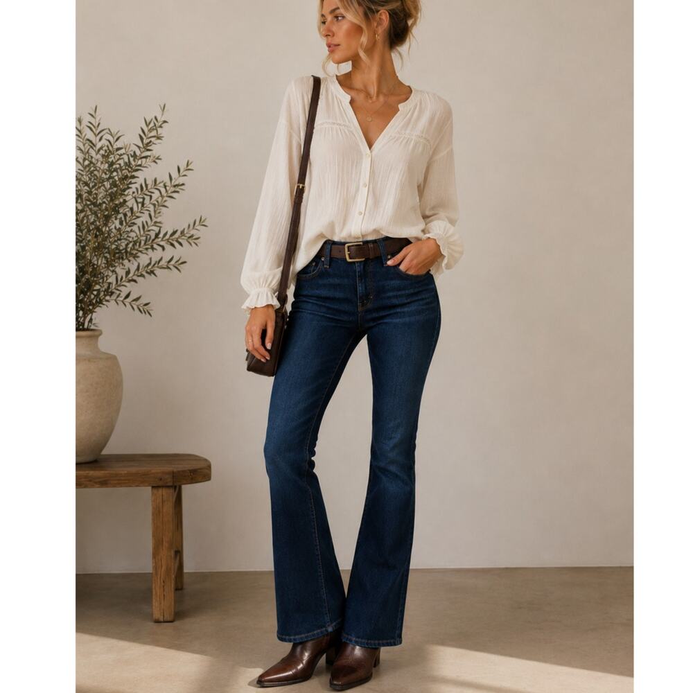 AG Adriano Goldschmeid The Ballad Slim Bootcut Dark Wash Jeans Womens 25 Blue